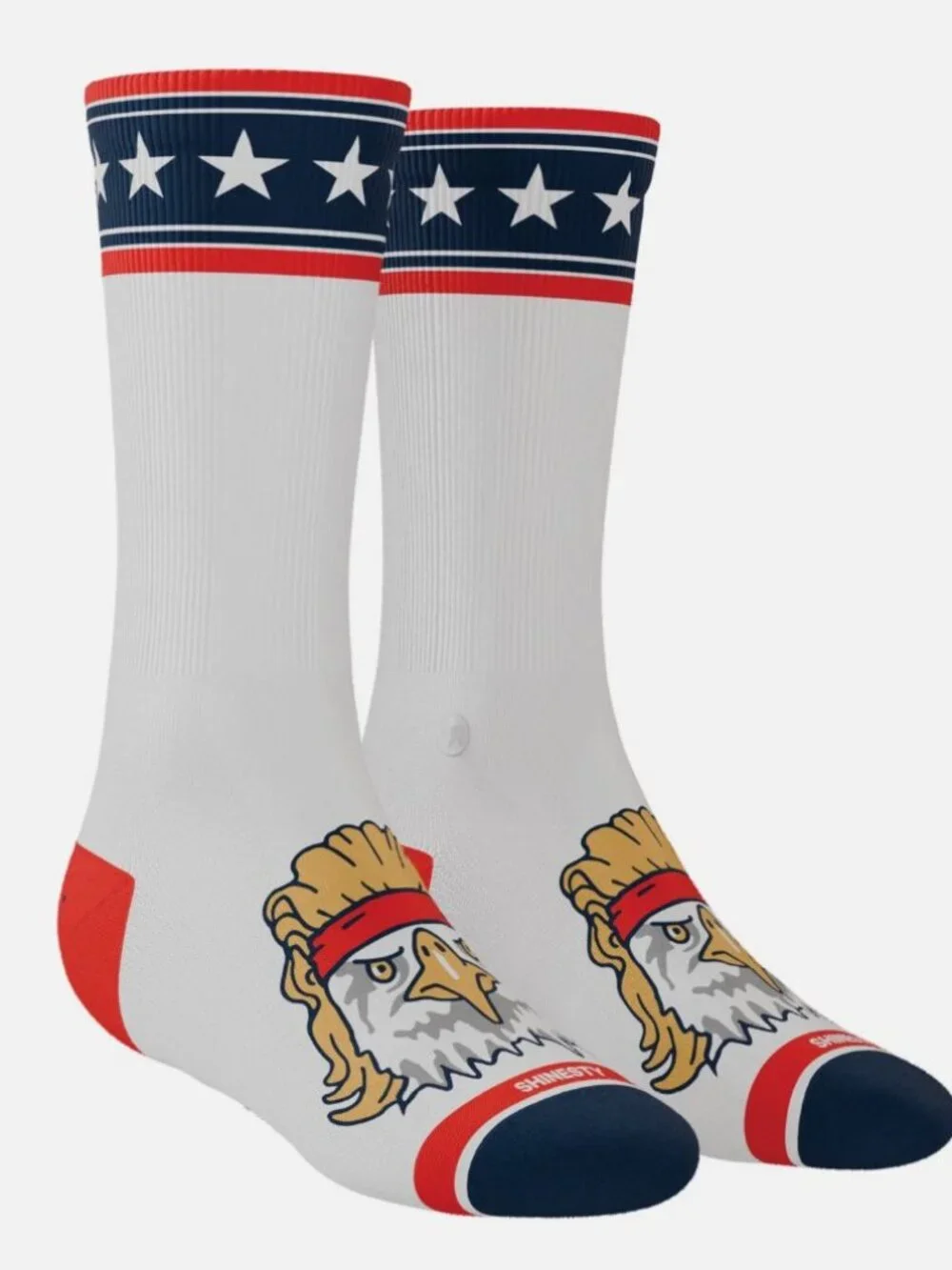 The Free Bird USA Eagle Mullet Heel Hammock Crew Socks